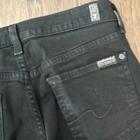 7 For All Mankind Womens Black Skinny Jeans‎ Size 28 Made in USA Stretch Denim